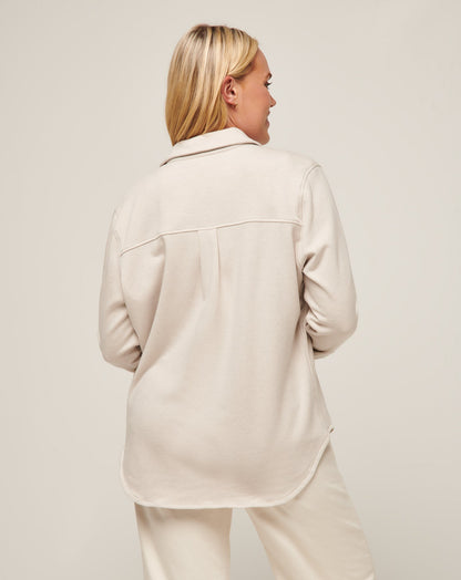 Cloud Fleece Shacket Heather Pumice Stone | Travis Mathew