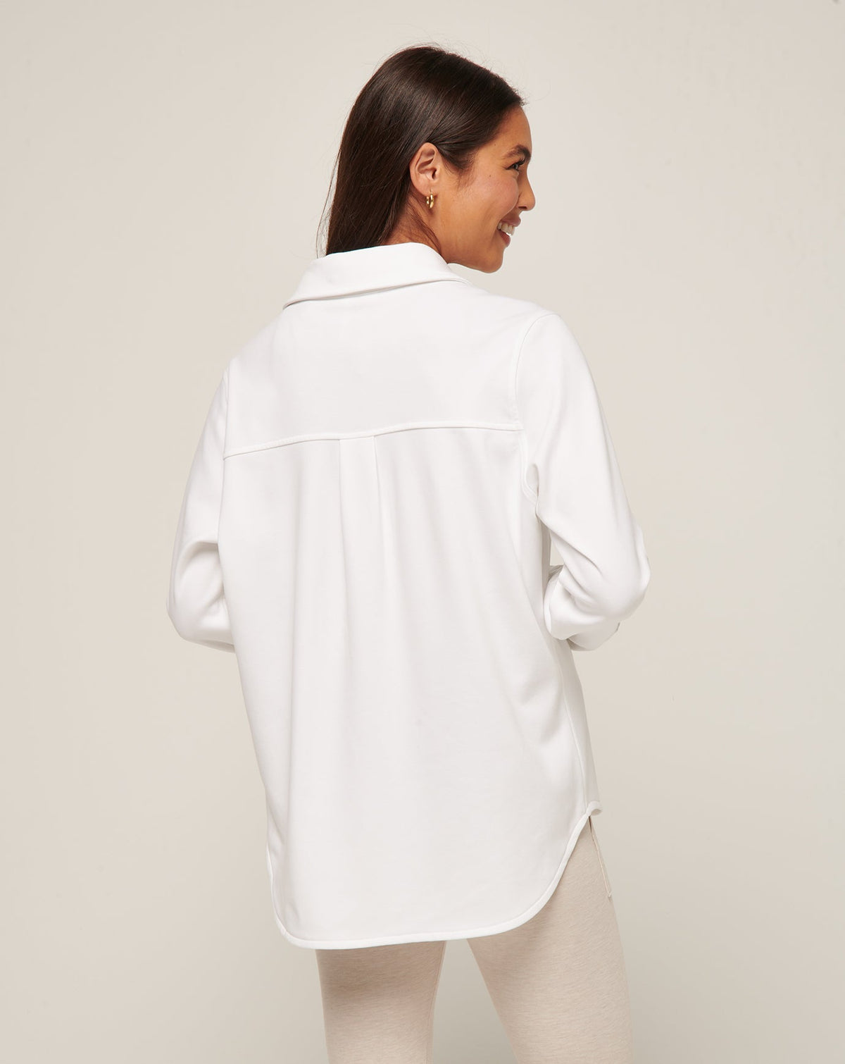 Cloud Fleece Shacket White | Travis Mathew