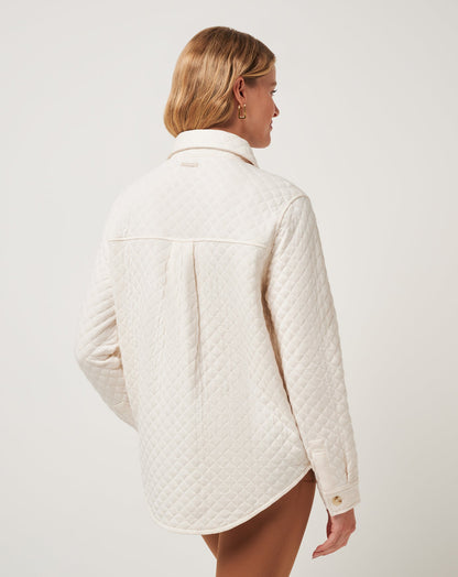 Diamond Quilted Shacket Eggnog | Travis Mathew