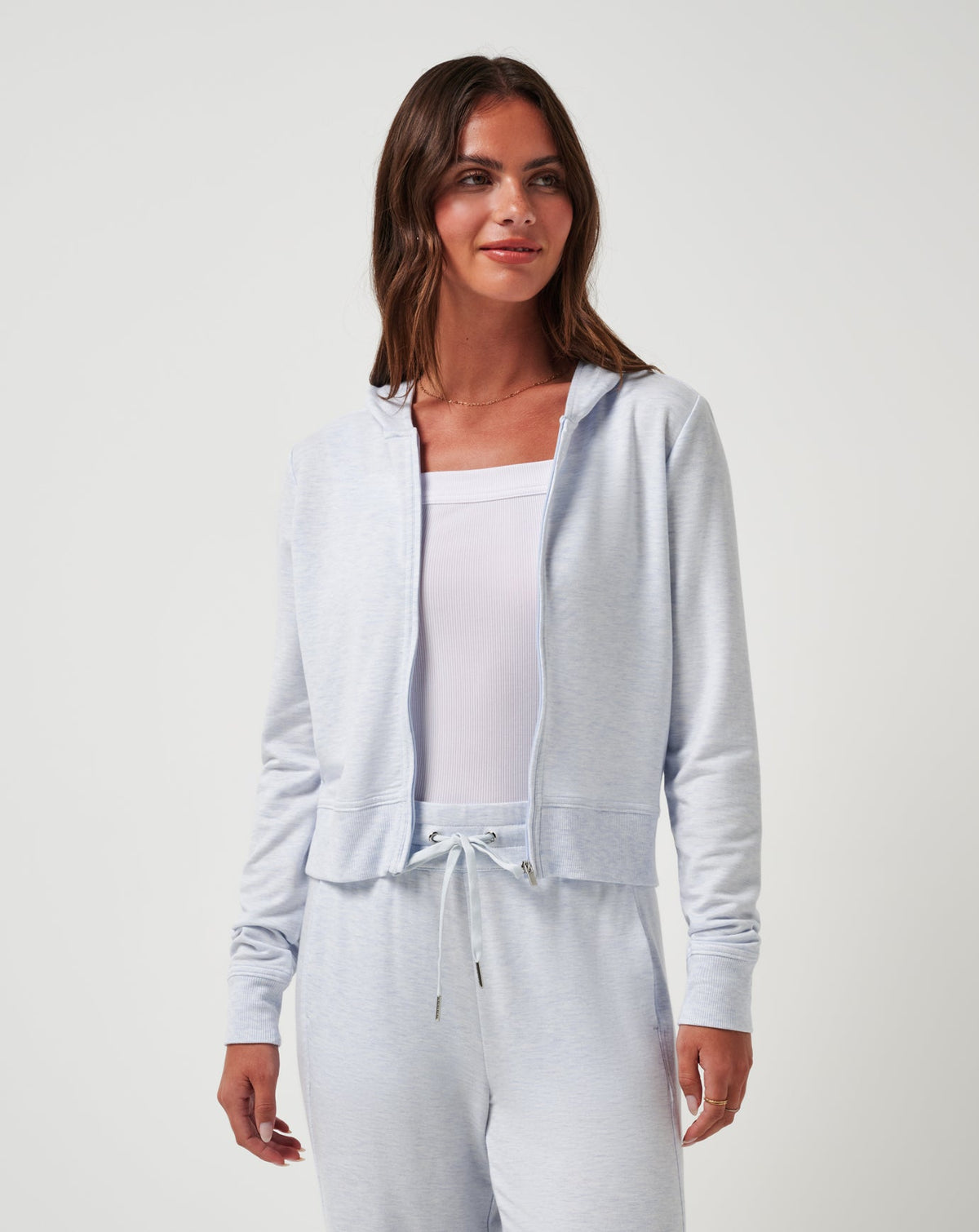 Cloud Terry Zip Hoodie Heather Ancient Water | Travis Mathew