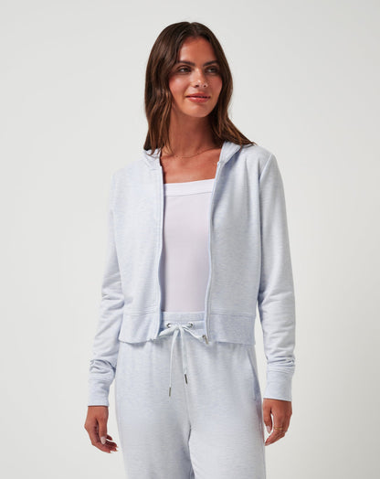 Cloud Terry Zip Hoodie Heather Ancient Water | Travis Mathew