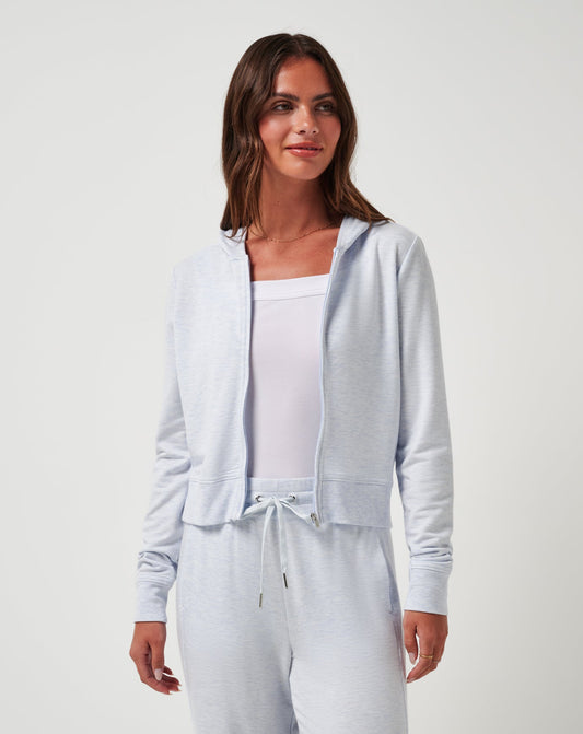 Cloud Terry Zip Hoodie Heather Ancient Water | Travis Mathew
