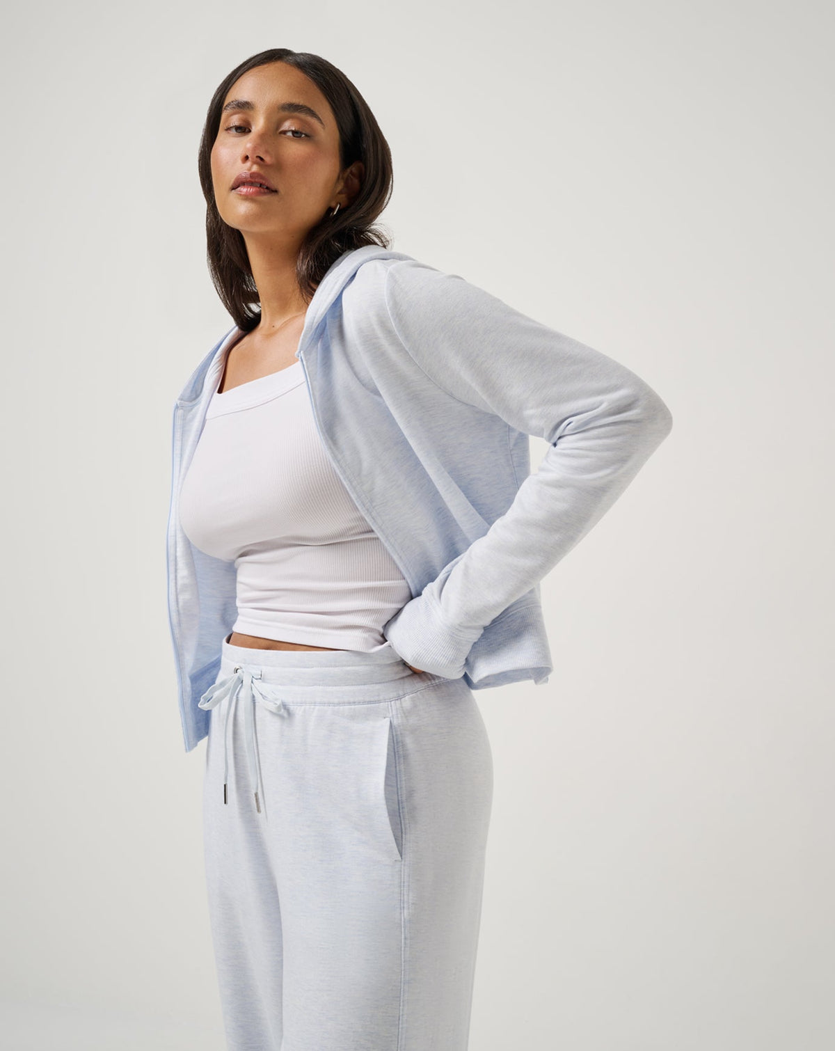 Cloud Terry Zip Hoodie Heather Ancient Water | Travis Mathew