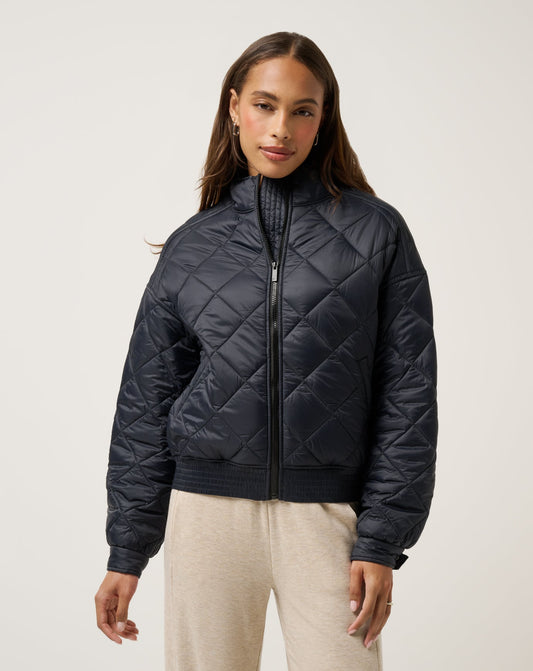 Lights At Night Quilted Jacket Obsidian | Travis Mathew