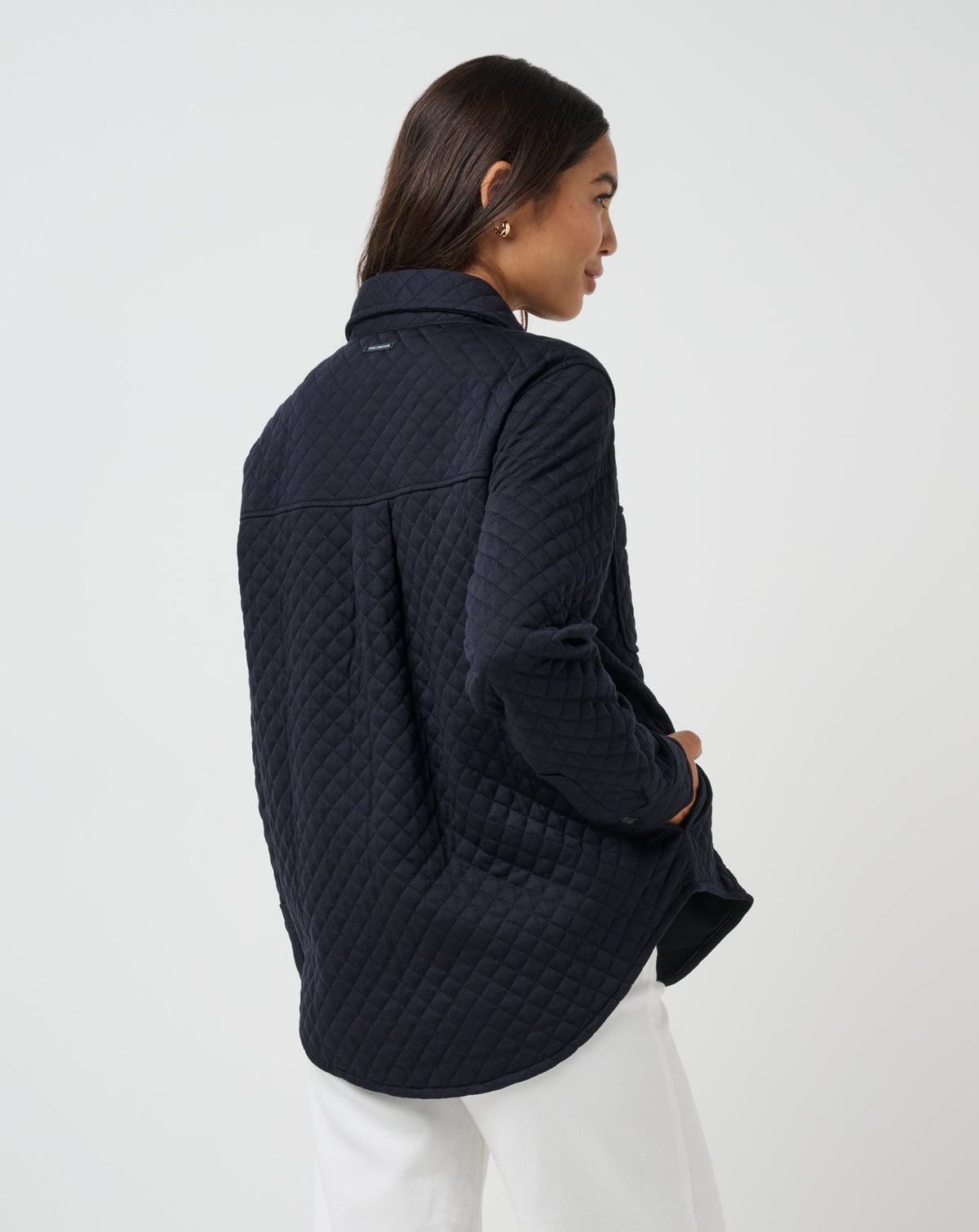 Diamond Quilted Shacket Black | Travis Mathew