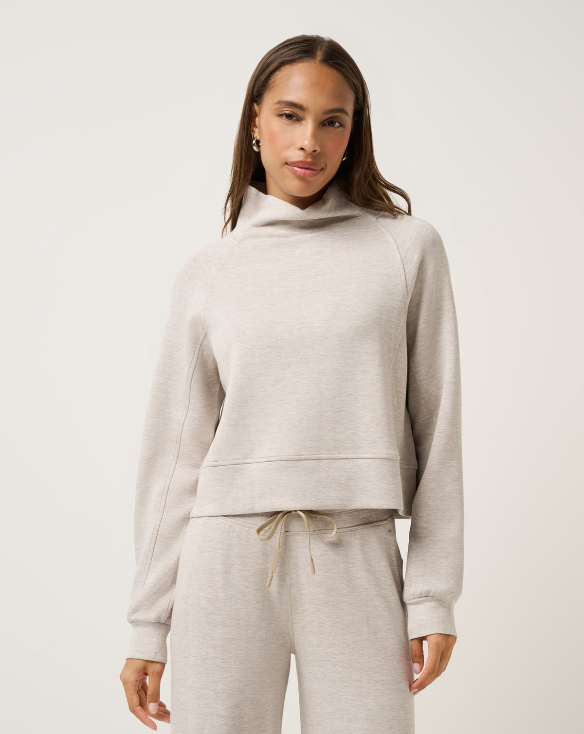 Skyloft Soft Funnel Neck Heather Savannah Tan | Travis Mathew