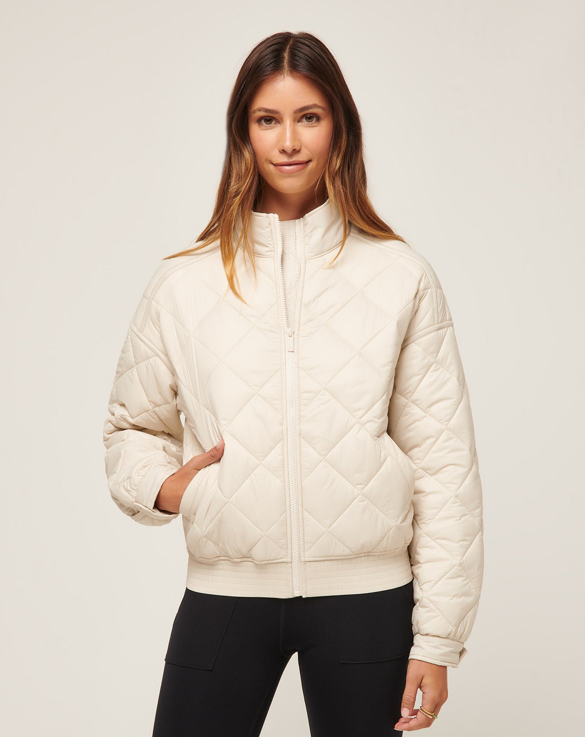 Lights At Night Quilted Jacket Pumice Stone | Travis Mathew