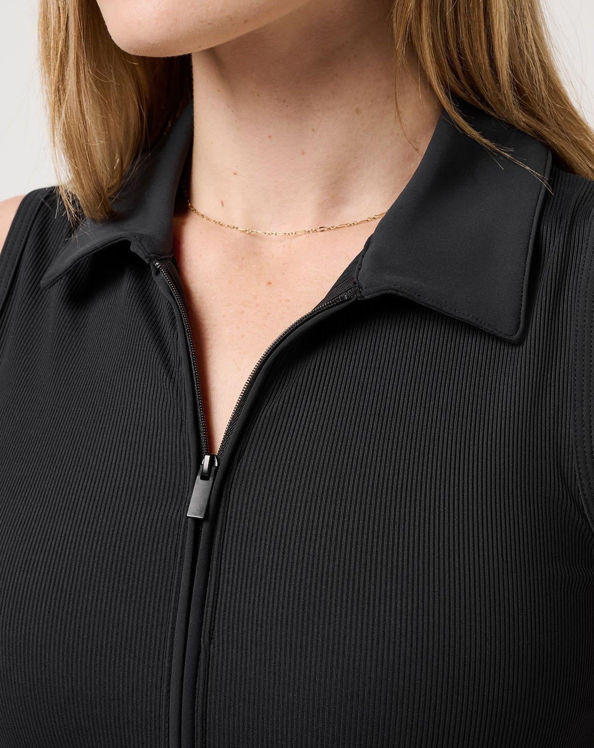 Moveknit Rib Zip Polo Black | Travis Mathew