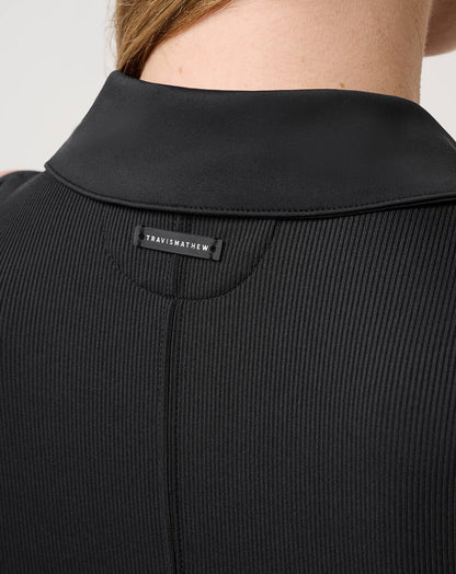 Moveknit Rib Zip Polo Black | Travis Mathew