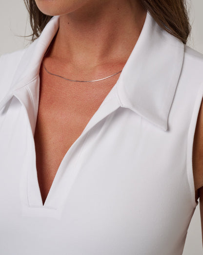 Skyloft Light Sleeveless Polo White | Travis Mathew