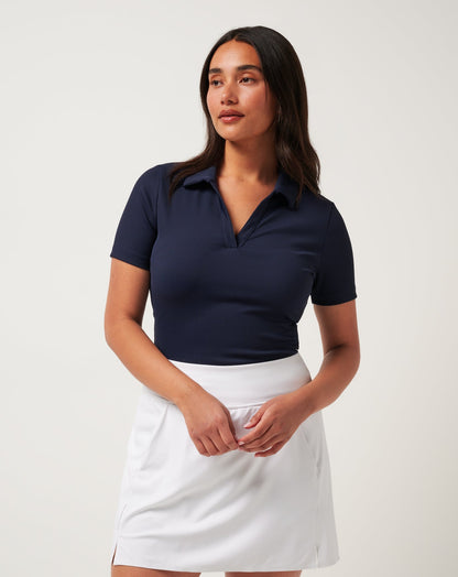 Moveknit Vneck Polo Navy Blazer | Travis Mathew