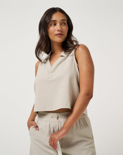 Timeless Breezeblend Polo Island Fossil | Travis Mathew