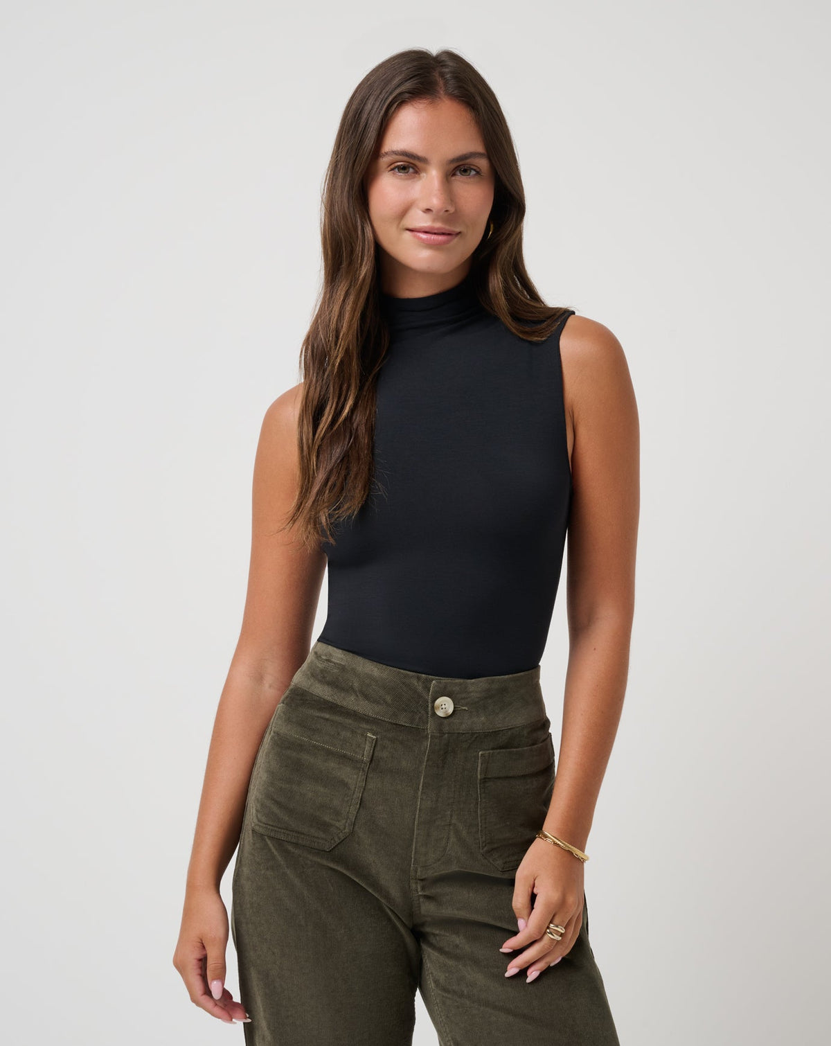 Captivate Mock Neck Top Black | Travis Mathew