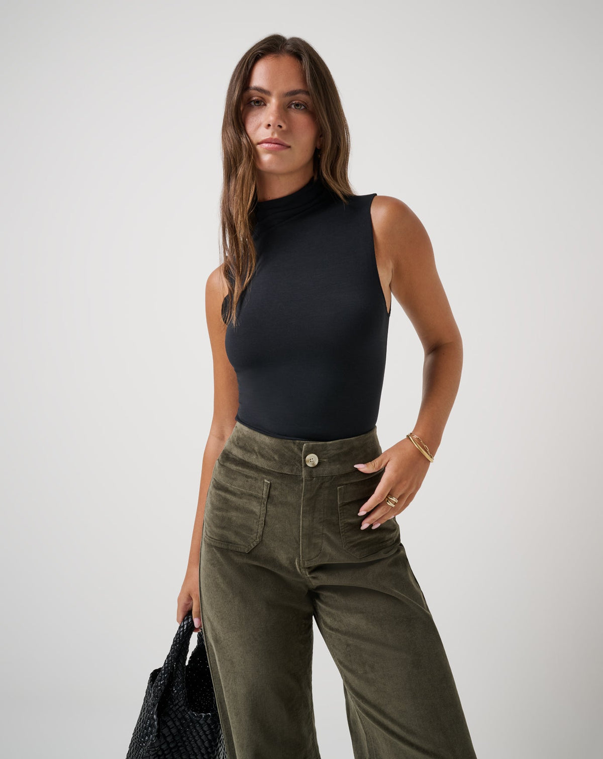 Captivate Mock Neck Top Black | Travis Mathew