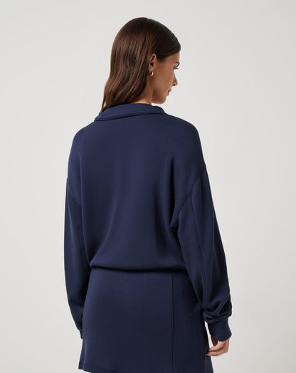Skyloft Soft Echo Half Zip Navy Blazer | Travis Mathew