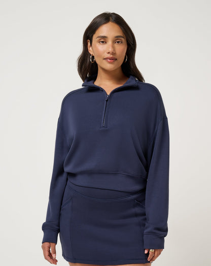 Skyloft Soft Echo Half Zip Navy Blazer | Travis Mathew