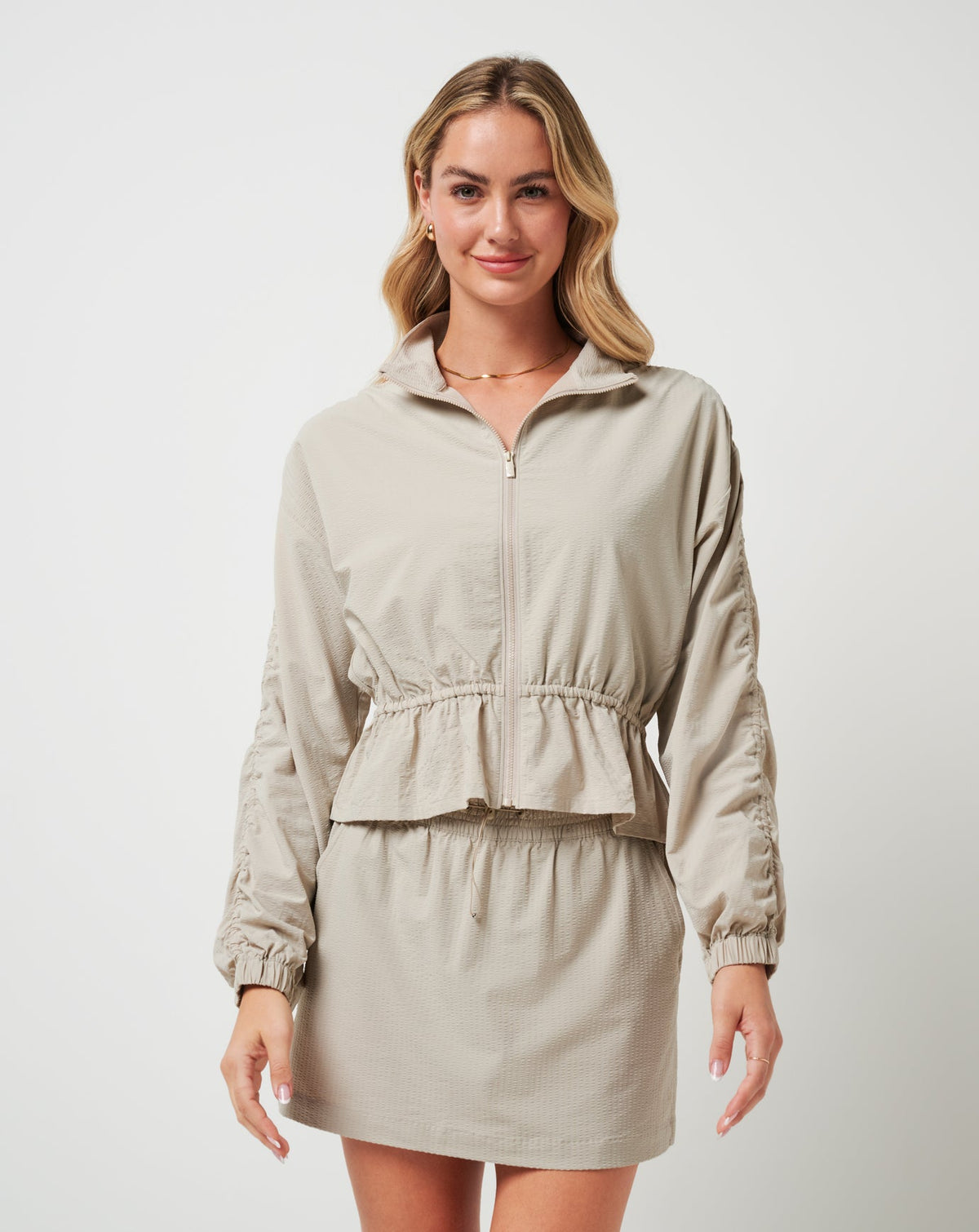 Timeless Breezeblend Full Zip Island Fossil | Travis Mathew