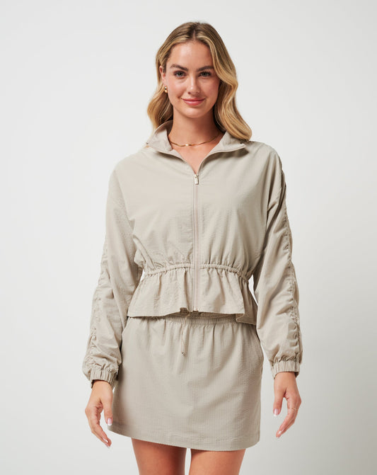 Timeless Breezeblend Full Zip Island Fossil | Travis Mathew