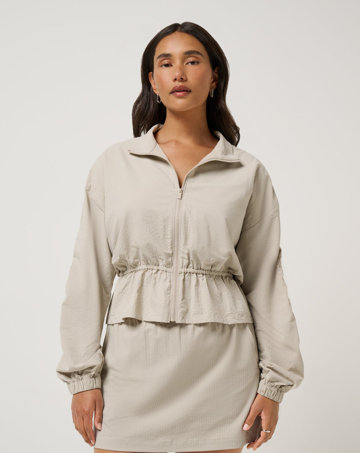 Timeless Breezeblend Full Zip Island Fossil | Travis Mathew