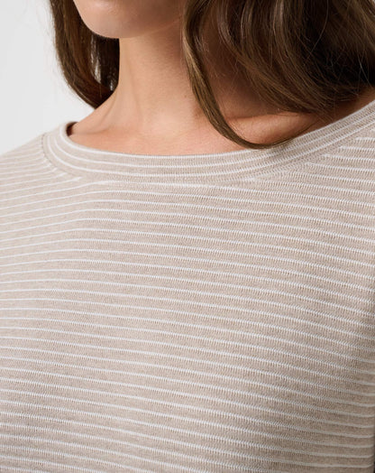 Coastal Rib Yacht Me Pullover Heather Island Fossil | Travis Mathew