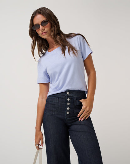 Cloud Jersey Tee Soft Blue | Travis Mathew