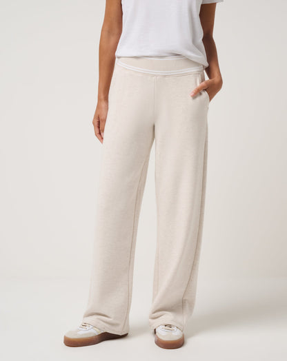 Cloud Fleece Clubside Wide Leg Pant Heather Brazillian Sand | Travis Mathew