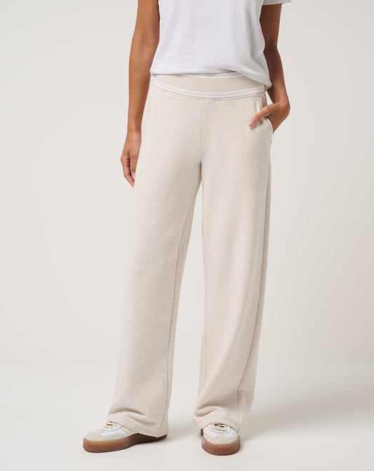 Cloud Fleece Clubside Wide Leg Pant Heather Brazillian Sand | Travis Mathew