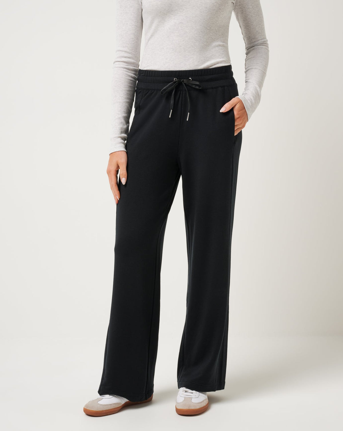 Cloud Terry Wide Leg Pant Black | Travis Mathew