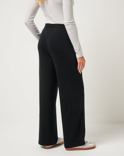 Cloud Terry Wide Leg Pant Black | Travis Mathew