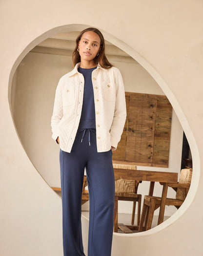 Cloud Terry Wide Leg Pant Navy Blazer | Travis Mathew
