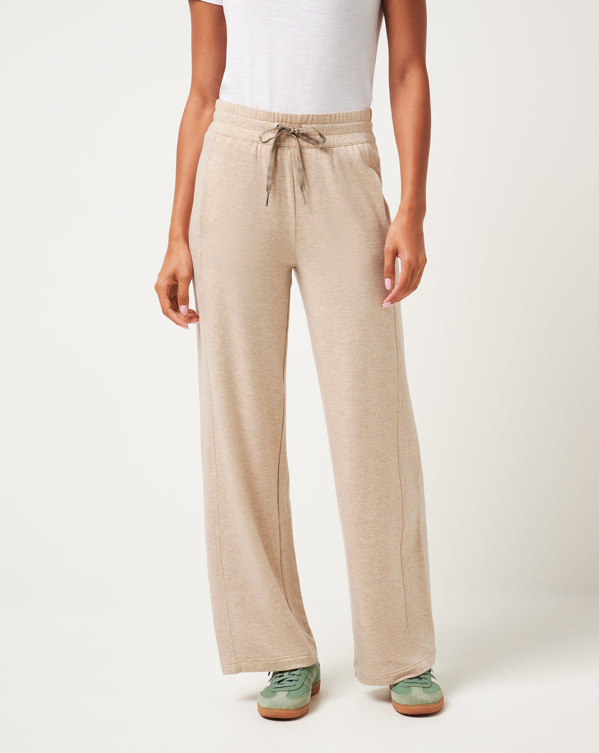 Cloud Terry Wide Leg Pant Heather Natural | Travis Mathew