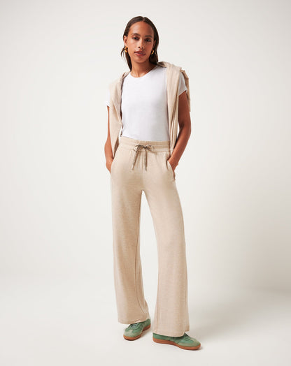 Cloud Terry Wide Leg Pant Heather Natural | Travis Mathew