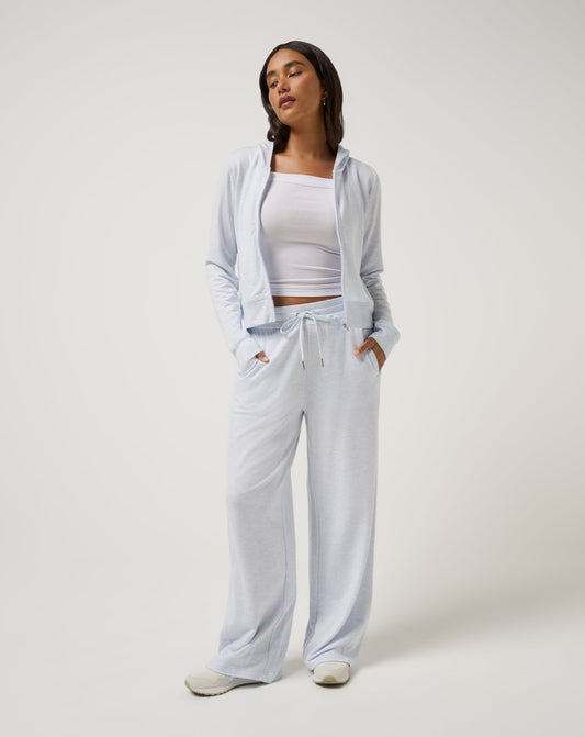 Cloud Terry Wide Leg Pant Heather Ancient Water | Travis Mathew