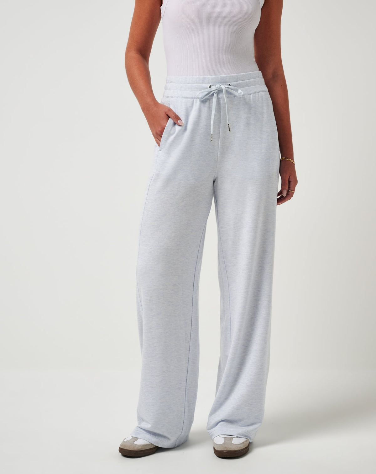 Cloud Terry Wide Leg Pant Heather Ancient Water | Travis Mathew