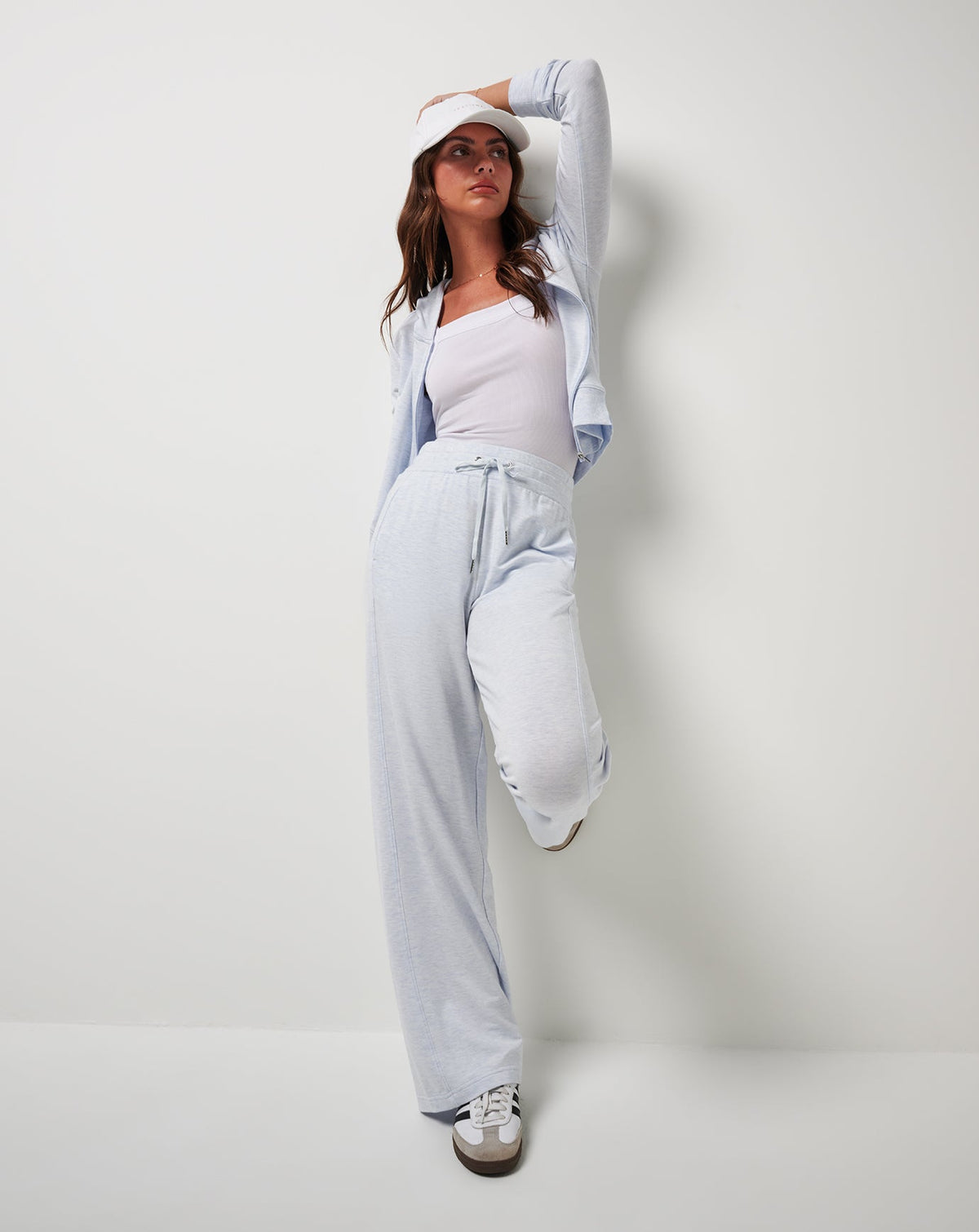 Cloud Terry Wide Leg Pant Heather Ancient Water | Travis Mathew