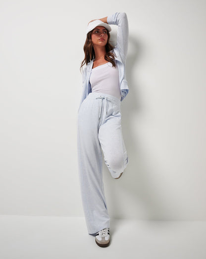 Cloud Terry Wide Leg Pant Heather Ancient Water | Travis Mathew