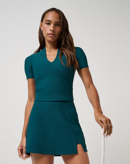 Moveknit Rib Limitless Skort Dark Sea | Travis Mathew