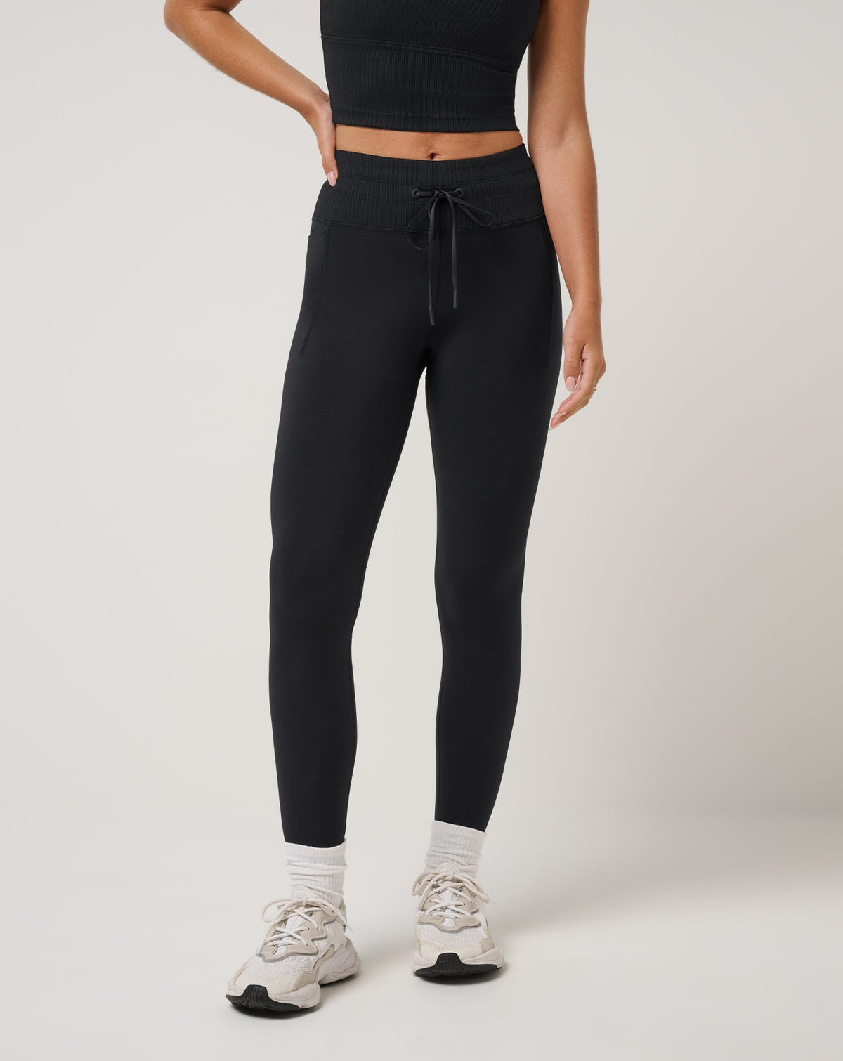 Moveknit Tie Bonded Legging Black | Travis Mathew