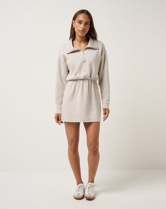 Skyloft Soft Zip Dress Heather Savannah Tan | Travis Mathew