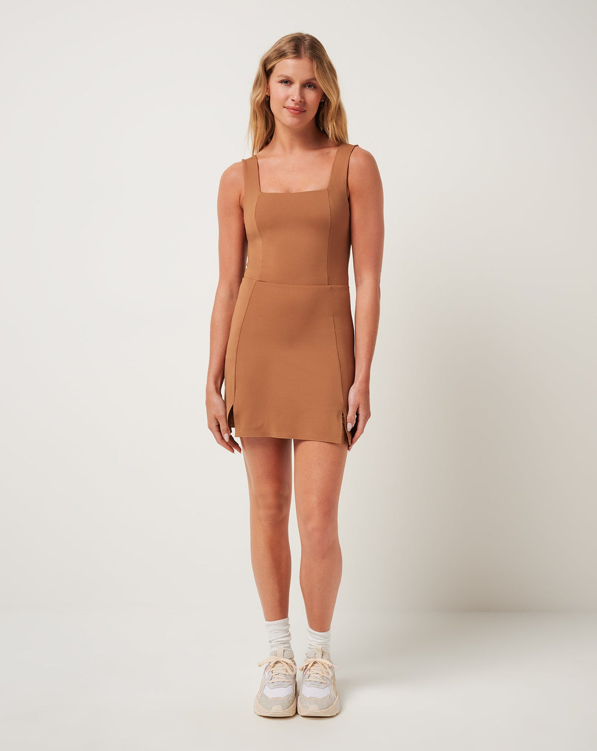 Moveknit Sleeveless Dress Heather Chestnut | Travis Mathew