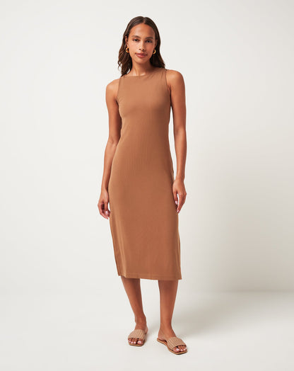 Cloud Rib Hadley Wood Dress Chestnut | Travis Mathew