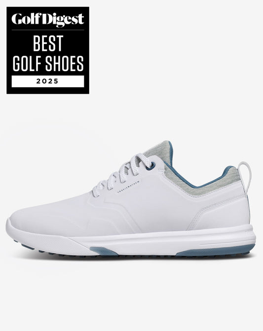 The Daily Pro Plus Golf Shoe White/Blue | Travis Mathew
