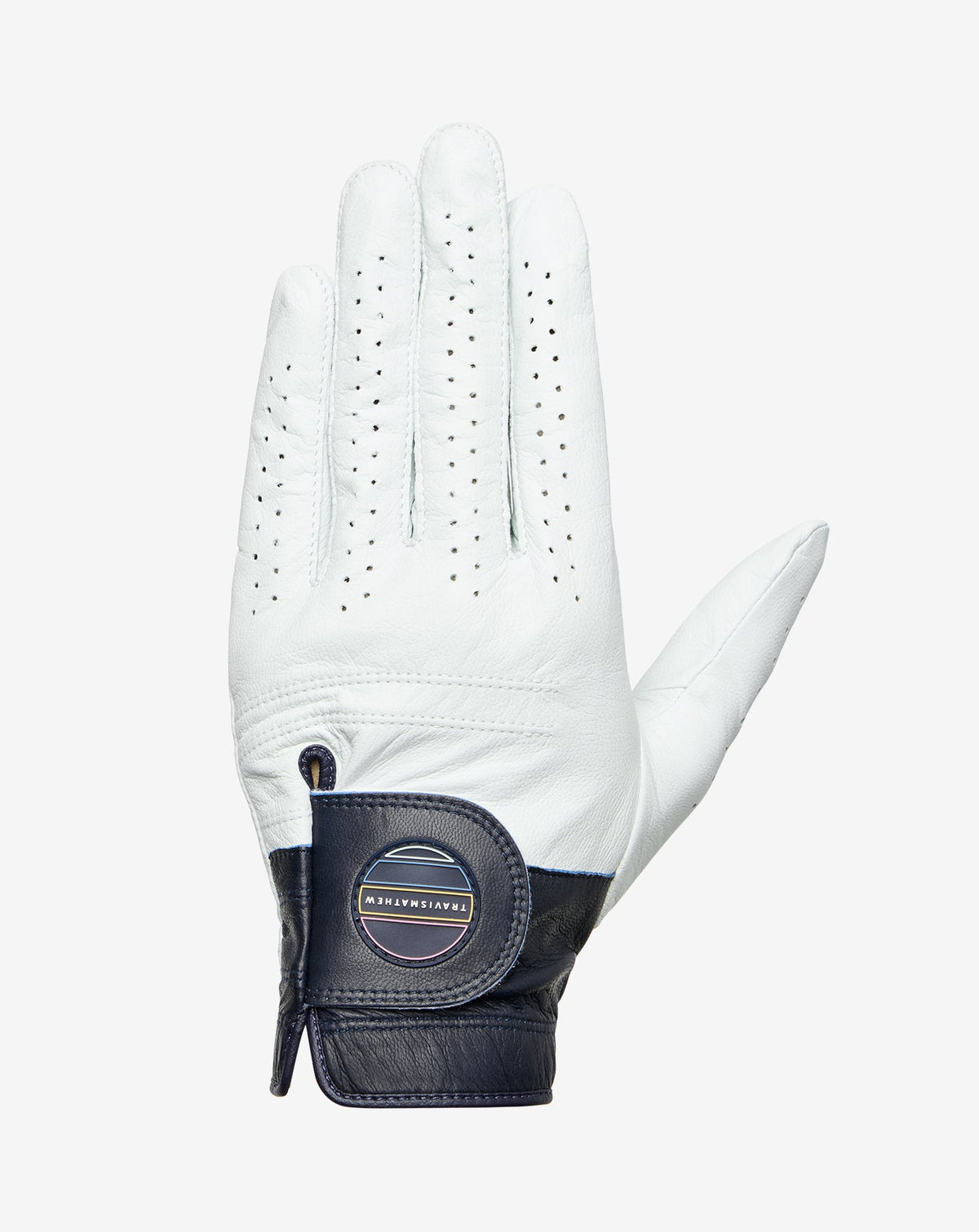 Get Out Of Town Golf Glove White/Mood Indigo | Travis Mathew