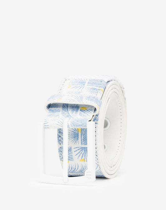 Coconut Mojito Canvas Stretch Belt White | Travis Mathew