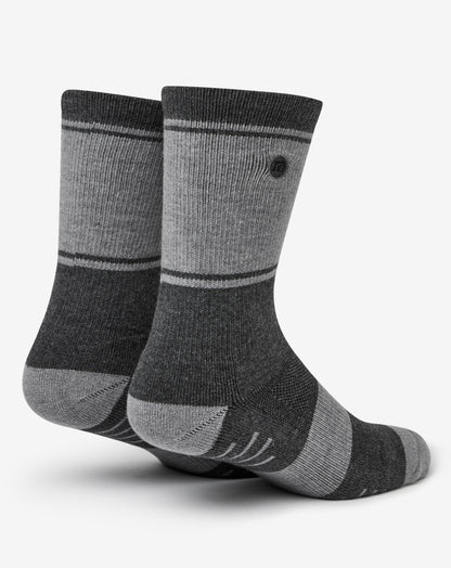 Baja 2.0 Crew Sock Heather Grey Pinstripe | Travis Mathew