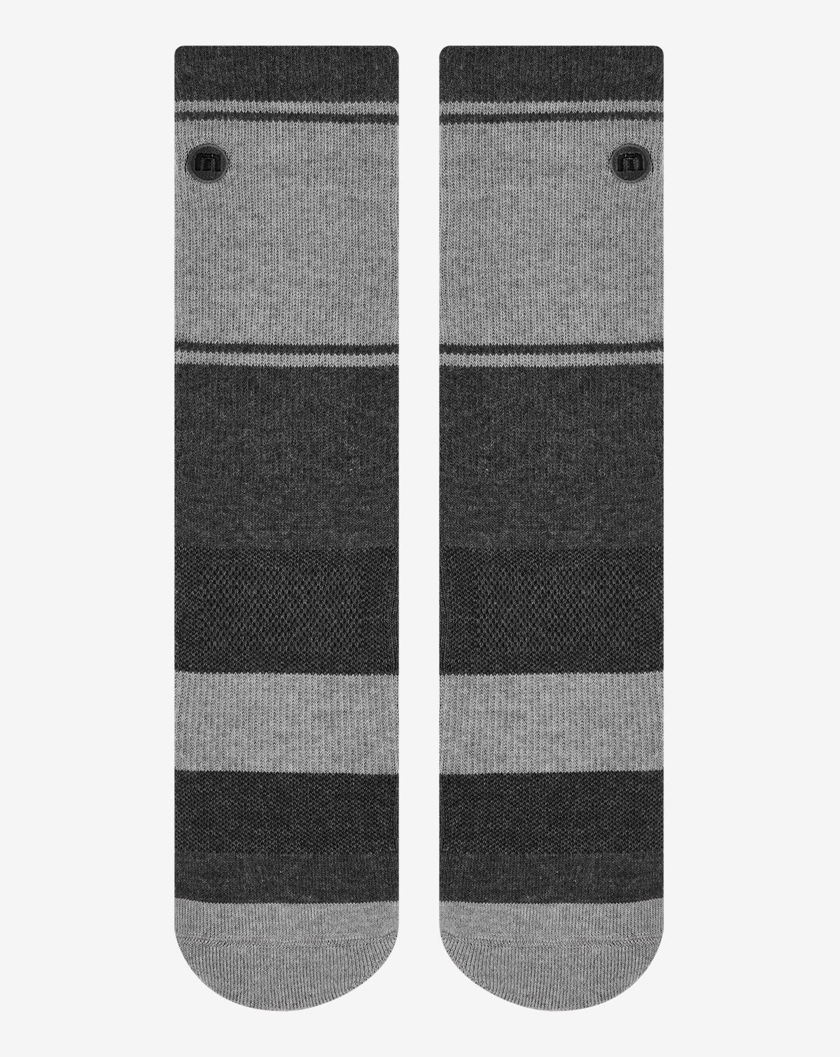 Baja 2.0 Crew Sock Heather Grey Pinstripe | Travis Mathew