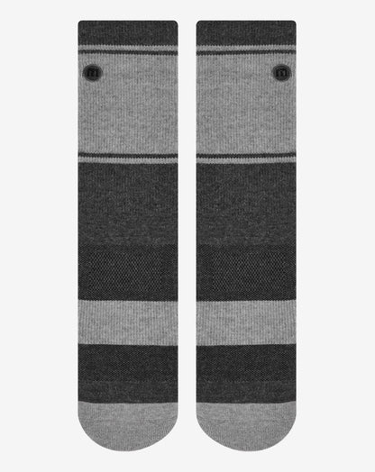 Baja 2.0 Crew Sock Heather Grey Pinstripe | Travis Mathew