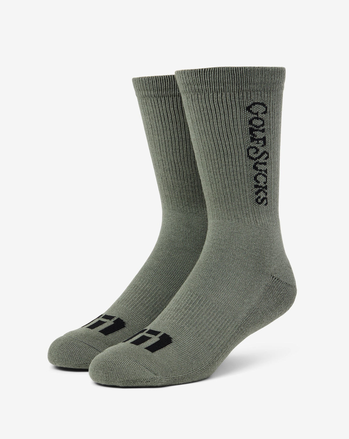 Golf Sucks Crew Sock Dark Olive | Travis Mathew