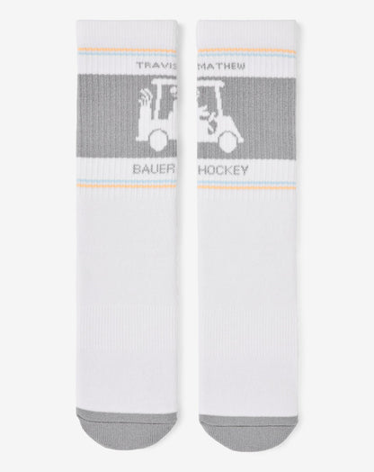 No Goalie Crew Sock White | Travis Mathew