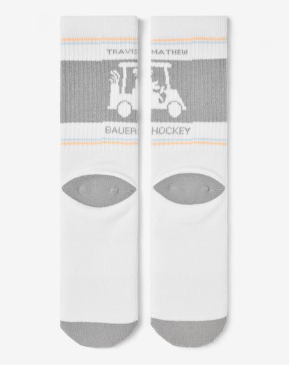 No Goalie Crew Sock White | Travis Mathew